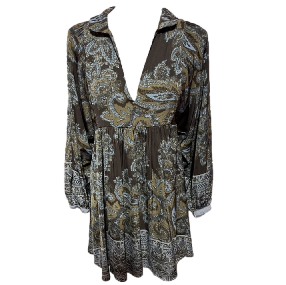 Free People Mini Dress Tunic Dolman Sleeves XS